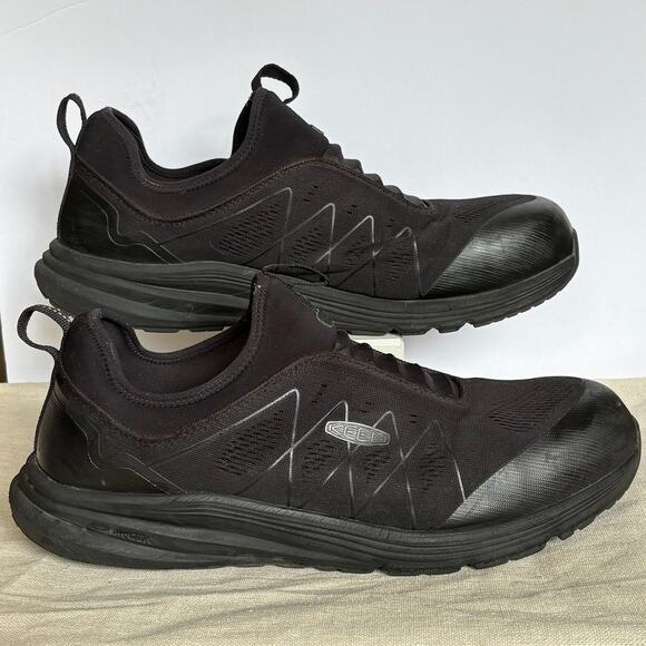 Keen Tops - KEEN Utility Kenton ESD Work Shoes Carbon Toe Black Men's 14 EE Wide SD35